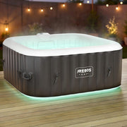 View Arebos Whirlpool | 154 x 154 cm | mit LED-Beleuchtung | aufblasbar | quadratisch | In- & Outdoor | 4 Personen | 100 Massagedüsen | mit Heizung | 600 L image 1