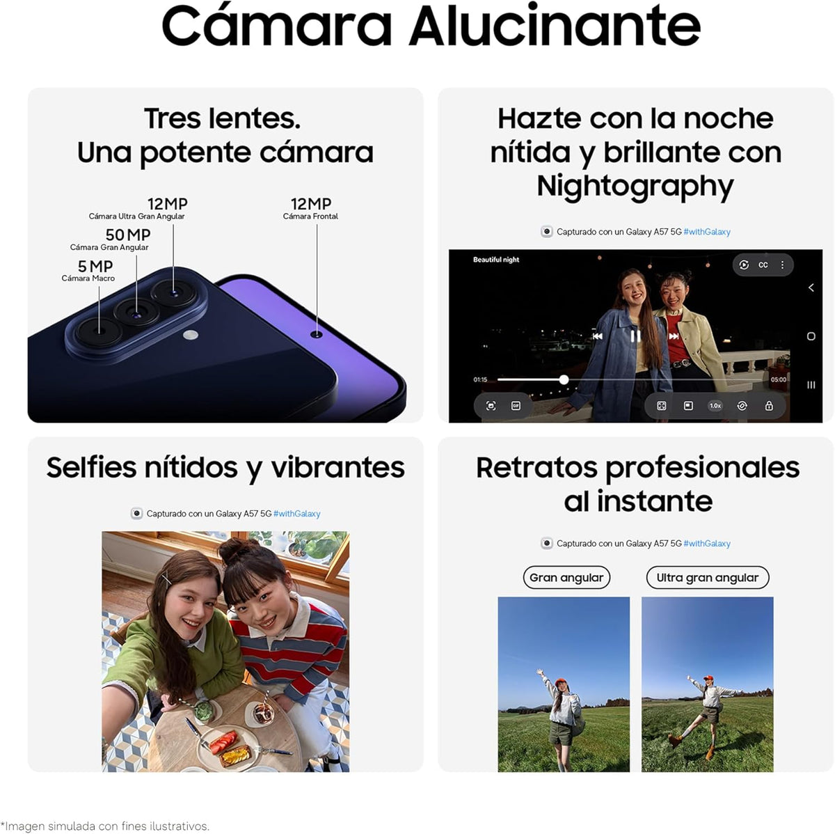 Samsung Galaxy A57 5G, 512GB, Móvil Fino con IA, 8GB, Gran Angular 50MP, Autonomía 2 Días, Batería 5000mAh, IP68, Garantía del Fabricante 3 Años + 1