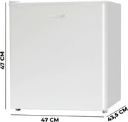 View Cecotec Nevera Pequeña Frigorífico Mini Minibar 46L GrandCooler 20000 SilentCompress White E. Altura 48,7cm, 48 cm de Ancho, Bajo Consumo, Puerta image 2