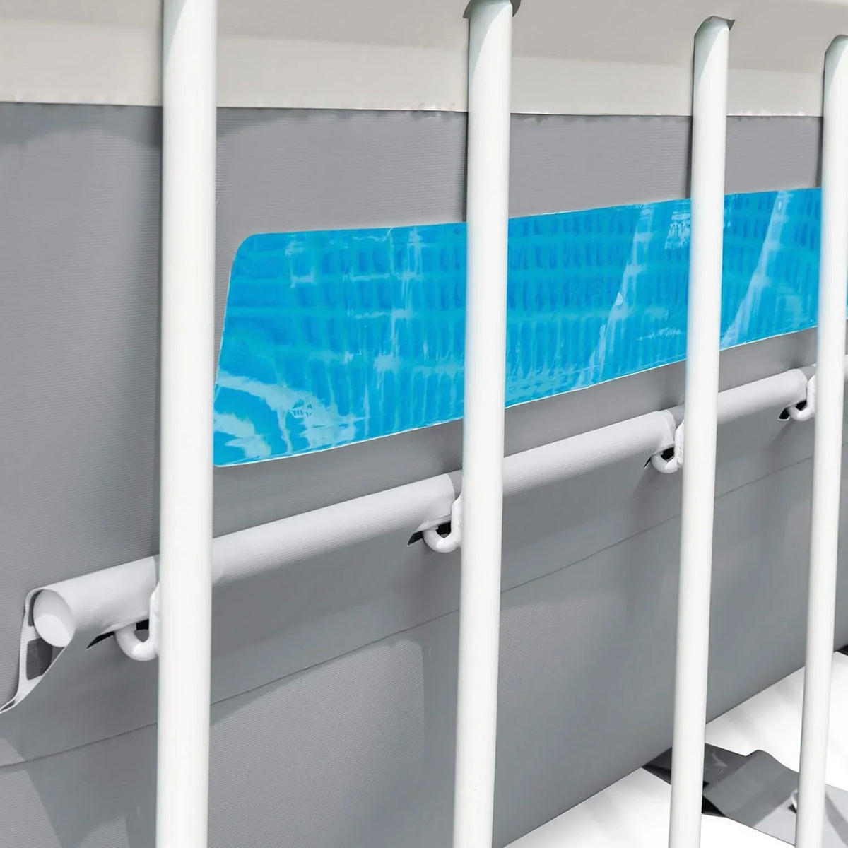 Intex Piscina Desmontable Rectangular Prism Frame, 400x200x122 cm, Material Triple Capa, Capacidad 8.418 L, Ventana panorámica, Tapiz, Cobertor,