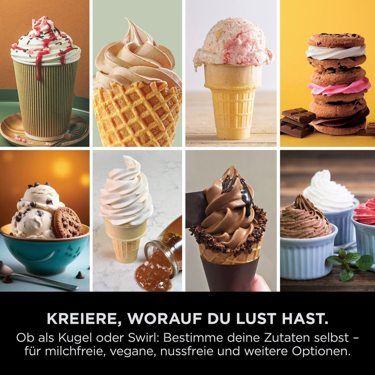 Ninja CREAMi Scoop & Swirl Eismaschine mit 2 Behältern, 13 Funktionen, für Eiscreme, Softeis, Gelato, Sorbet, Milchshakes und mehr, mit Mix-In-