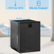 View Smad 85L Kompressor Kühlschrank 12V, 12V Camping Kühlschrank, für Caravan, 6L Gefrierschrank, Schwarz image 3