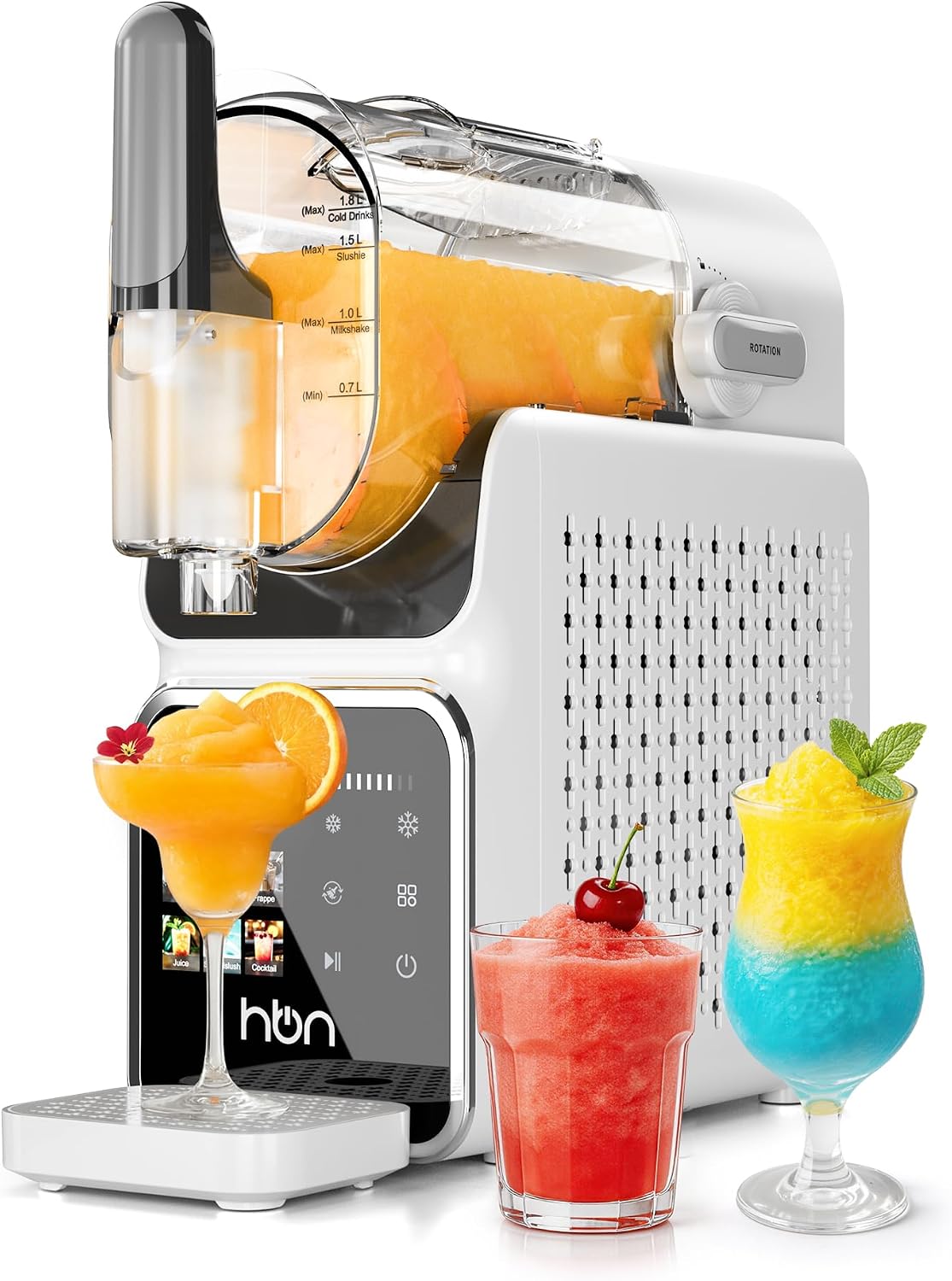 HBN Slush Maschine 2L Softeismaschine für Zuhause mit Selbstreinigende, kein Eis nötig, 6 Programme für Slushies, Cocktails, Margaritas, Frappés &